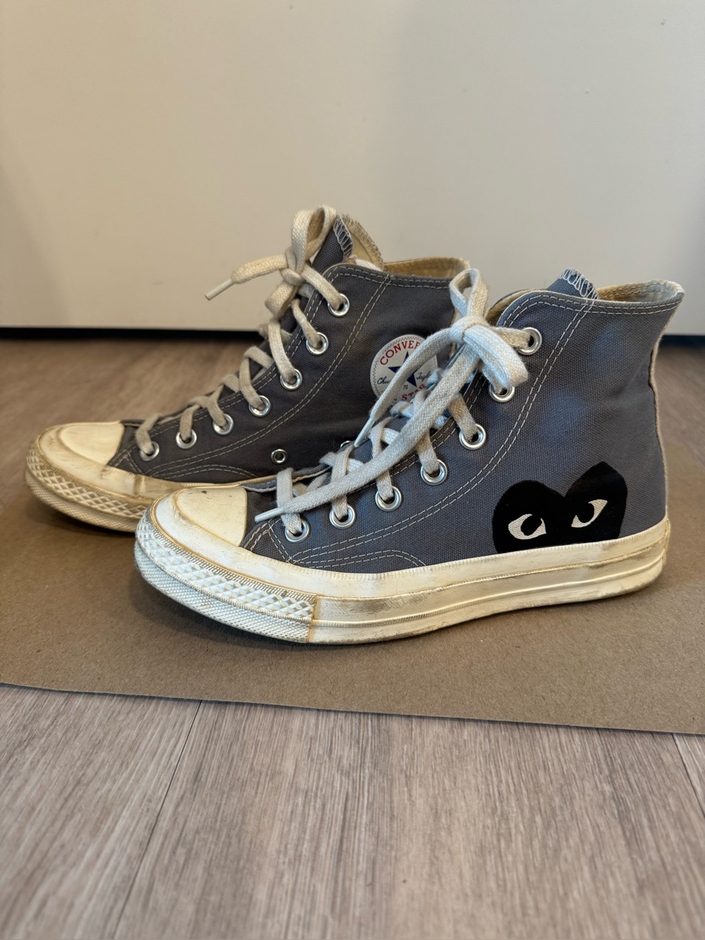 Converse x Comme des Garçons PLAY Chuck 70 Hi "Steel Gray" sneakers